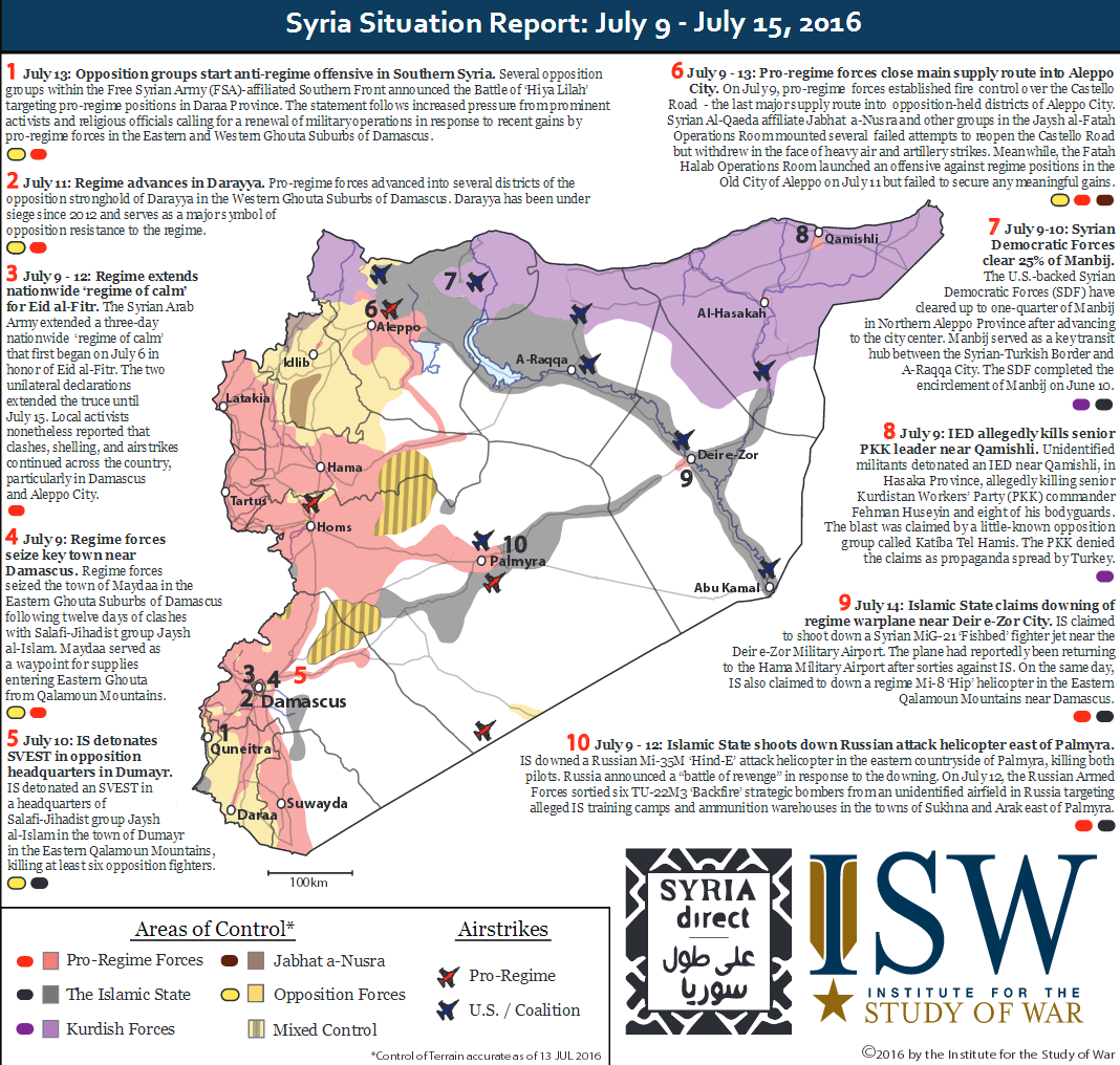 Syria War map courtesy of ISW 